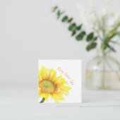 Waterverf Sunflower Bloom Spa Vierkante Visitekaartje (Staand voorkant)