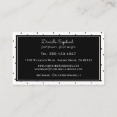 Waterverf Sunflower Bouquet en Polka Dots Visitekaartje (Achterkant)