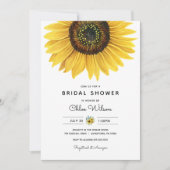 Waterverf Sunflower Bridal Shower Invitation Kaart (Voorkant)