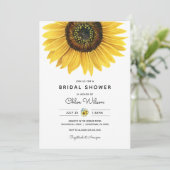 Waterverf Sunflower Bridal Shower Invitation Kaart (Staand voorkant)