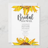 Waterverf Sunflower Bridal Shower Invitation Kaart (Voorkant)