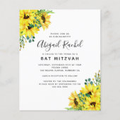 Waterverf Sunflower Budget Bat Mitzvah Uitnodiging (Voorkant)