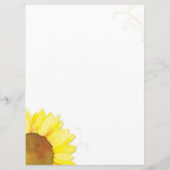 Waterverf Sunflower Country Weddenschap Menu (Achterkant)