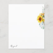 Waterverf Sunflower Custom Note (Voorkant)