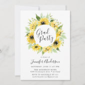 Waterverf Sunflower Graduation Party Kaart (Voorkant)