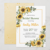 Waterverf Sunflower Greenery Vrijgezellenfeest Kaart (Voorkant / Achterkant)