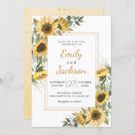Waterverf Sunflower Greenery Wedding Kaart
