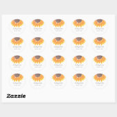 Waterverf Sunflower Jewelry Designer Ronde Sticker (Vel)