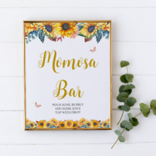 Waterverf Sunflower Momosa Bar Sign. Poster