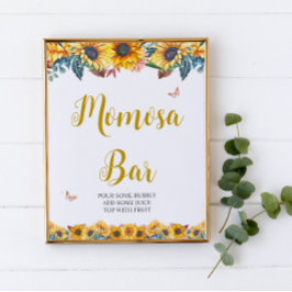 Waterverf Sunflower Momosa Bar Sign. Poster