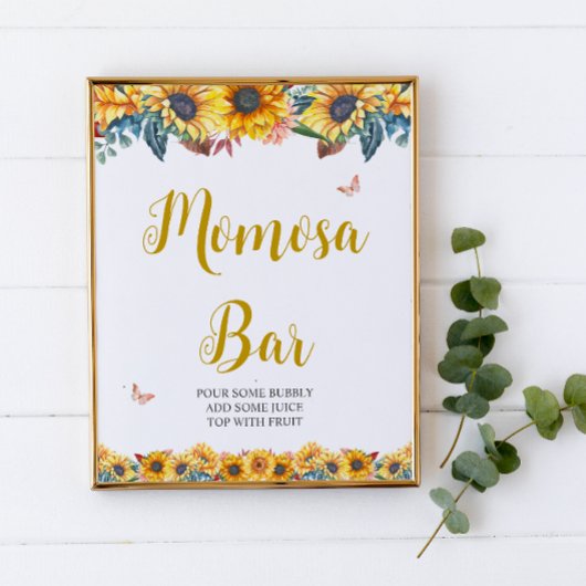 Waterverf Sunflower Momosa Bar Sign. Poster