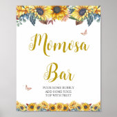 Waterverf Sunflower Momosa Bar Sign. Poster (Voorkant)
