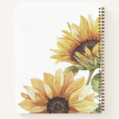 Waterverf Sunflower Monogram Fitness Journal Notitieboek (Achterkant)