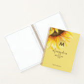 Waterverf Sunflower Monogram Sketchbook Notitieboek (Binnen)