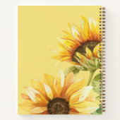 Waterverf Sunflower Monogram Sketchbook Notitieboek (Achterkant)