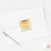 Waterverf Sunflower New Address Square Sticker (Envelop)
