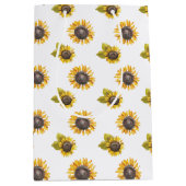 Waterverf Sunflower Pattern Gift Bag Medium Cadeauzakje (Voorkant)