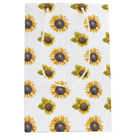 Waterverf Sunflower Pattern Gift Bag Medium Cadeauzakje