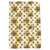 Waterverf Sunflower Pattern Gift Bag Medium Cadeauzakje (Achterkant)