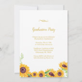 Waterverf Sunflower Photo Graduparty nodigt uit Kaart (Achterkant)