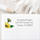 Waterverf Sunflower Return-adreslabels Etiket (Insitu)