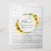 Waterverf Sunflower Rustic Country Barn Wedding Kaart (Voorkant)