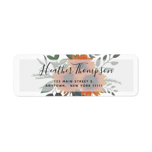 Waterverf Sunflower Rustic Return Address Label (Voorkant)