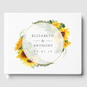 Waterverf Sunflower Rustic Wedding Gastenboek (Voorkant)