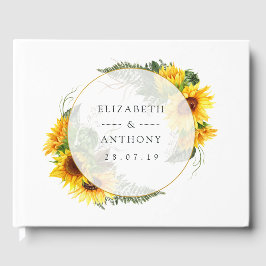 Waterverf Sunflower Rustic Wedding Gastenboek