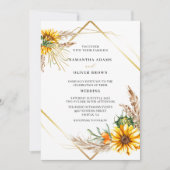 Waterverf Sunflower Rustic Wedding Kaart (Voorkant)