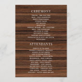 Waterverf Sunflower Rustic Wedding Programmakaart (Achterkant)
