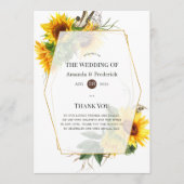 Waterverf Sunflower Rustic Wedding Programmakaart (Voorkant)