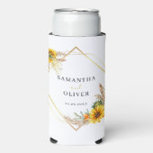 Waterverf Sunflower Rustic Wedding Seltzer Blikjeskoeler (Seltzer Voorkant)