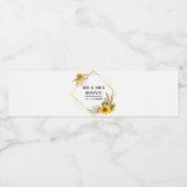 Waterverf Sunflower Rustic Wedding Waterfles Etiket (Enkel label)