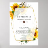 Waterverf Sunflower Rustic Wedding Welkom Poster (Voorkant)