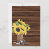Waterverf Sunflower Rustic Western Quinceañera Kaart (Achterkant)