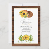 Waterverf Sunflower Rustic Western Quinceañera Kaart (Voorkant)