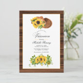 Waterverf Sunflower Rustic Western Quinceañera Kaart (Staand voorkant)