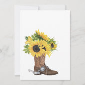 Waterverf Sunflower Rustic Western Quinceañera Kaart (Achterkant)