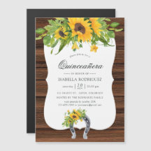 Waterverf Sunflower Rustic Western Quinceañera