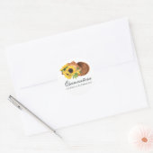Waterverf Sunflower Rustic Western Quinceañera Ronde Sticker (Envelop)