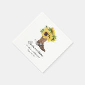 Waterverf Sunflower Rustic Western Quinceañera Servet (Hoek)