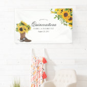 Waterverf Sunflower Rustic Western Quinceañera Spandoek (Insitu)