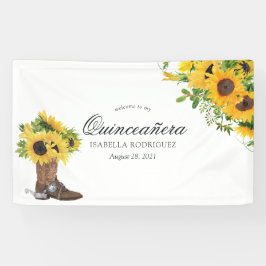 Waterverf Sunflower Rustic Western Quinceañera Spandoek
