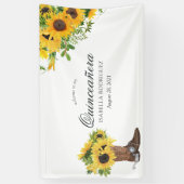 Waterverf Sunflower Rustic Western Quinceañera Spandoek (Verticaal)