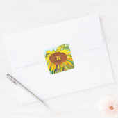 Waterverf Sunflower Square Sticker (Envelop)