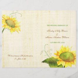 Waterverf Sunflower Wedding Bi Fold Programs