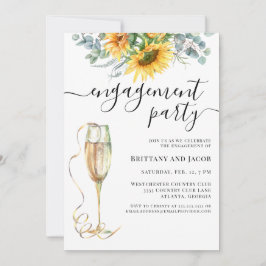 Waterverf Sunflower Wedding Engagement Party Kaart