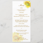 Waterverf Sunflower Wedding Menu (Voorkant)