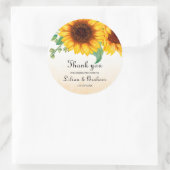 Waterverf Sunflower Wedding Ronde Sticker (Tas)